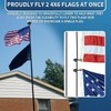 Heavy Duty 25 FT Flag Pole, Unbending 100MPH Wind Resistance,