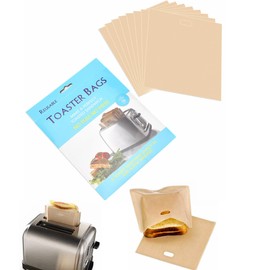 8 Pack Non Stick Toaster Sandwich Bags Reusable and Heat Resistant Easy to Clean,Washable Toaster Bags for Toaster Microwave Grill Cheese Sandwiches,Toast Bags for Toast Sandwich Panini Snacks (8)