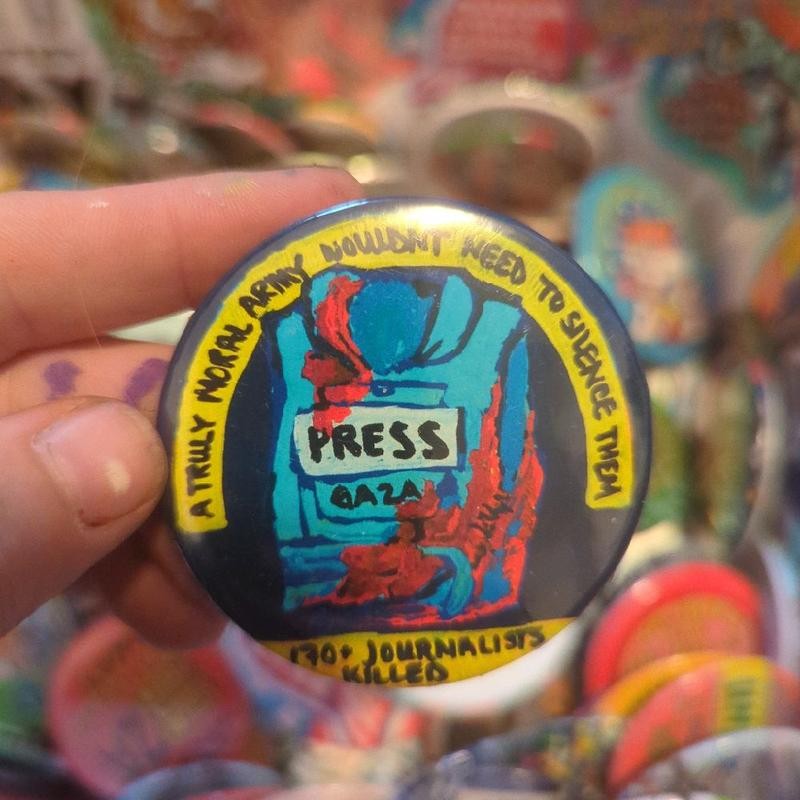 2025 PROTEST PINS -Hand pressed by Sentient Dirt:_Low Tech Solutions_Regular