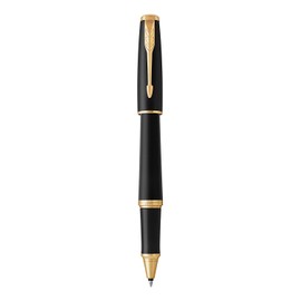 Parker Urban Chrome Trim Rollerball Pen with Fine Nib- Black Gold, Gift Boxed