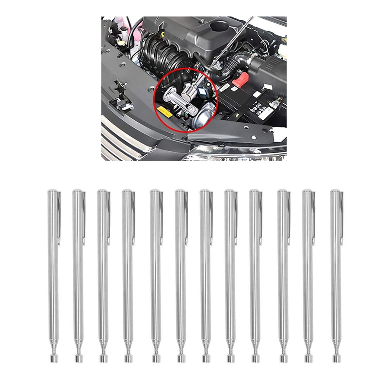 12PCS 2lbs Magnet Steel Sticks with Pocket Clip Telescopic Grabber
