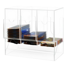 WEIMINLI Acrylic 3-Slot Card Dispenser & Booster Pack Dispenser - Desktop Organizer for Trading/Sports Card Packs - Crystal Clear Holder