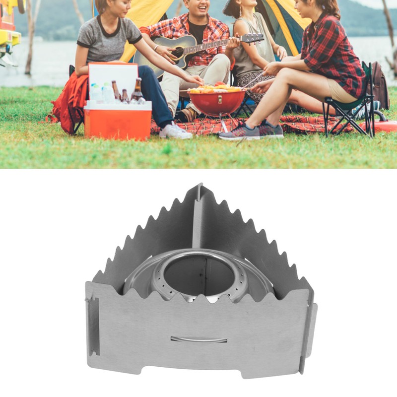 Outdoor Portable Camping Stove Stainless Steel Mini Backpacking Stove for