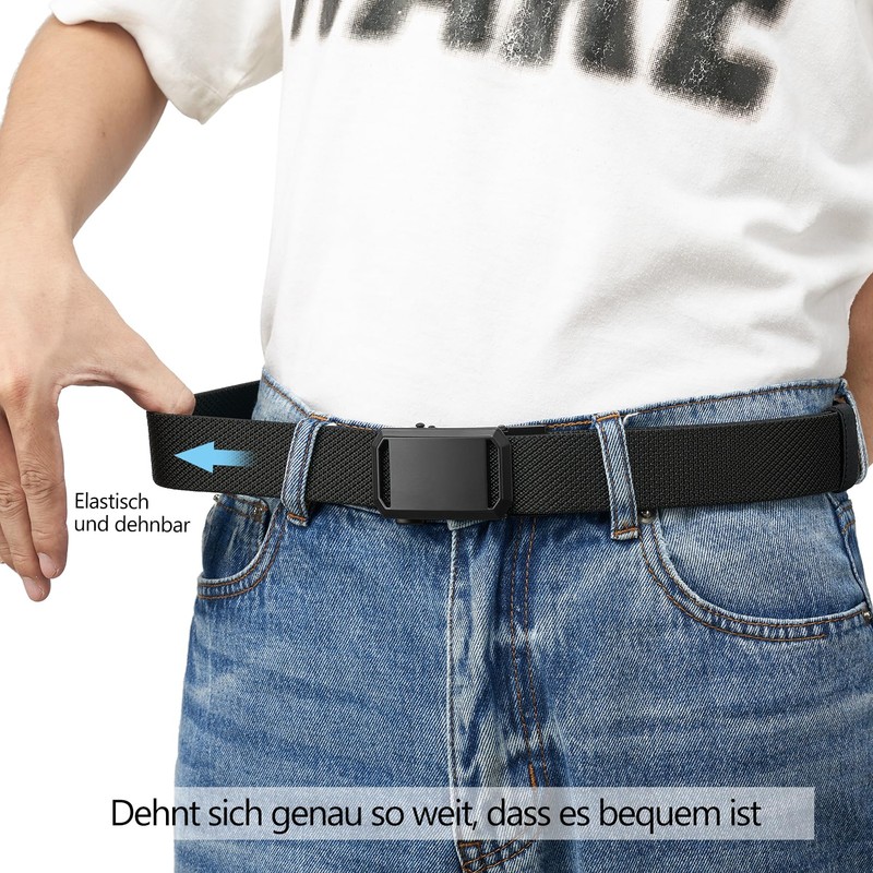 LionVII Elastic Ratchet Belt with Automatic Buckle, Adjustable and Stretchable,