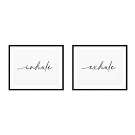 Designs ByLITA Inhale Exhale 8 x 10 Wall Art UNFRAMED Print (2 Pack)