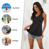 LONGYUAN Women's Summer Tank Tops V Neck Sleeveless Shirts Black