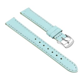StrapsCo Classic Women's Leather Quick Release Watch Band Strap - Light Blue - 12mm - Standard Length