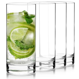 Luigi Bormioli Classico Highball Glasses, Set of 4 - 16.25oz Italian Barware Made from Break-Resistant SON.hyx Lead-Free Crystal Glass - Dishwasher Safe Drinkware for Cocktails, Water, Spirits