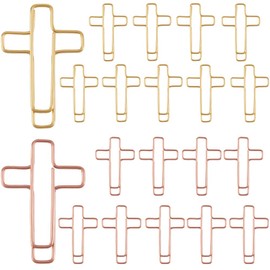 CRASPIRE 100Pcs 2 Colors Cross Paper Clips for Bible Binder Paperclips Clamps Iron Bookmark Clips Colored Bookmark Planner Memo Dispenser Office Supplies School Home File Note Page Sorting Organizing