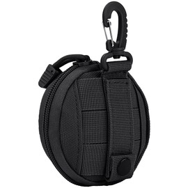 IronSeals Outdoor Circle Carrying Key Holder Case Small Zipper Coin Purse Keychain Wallet Bag (Black + Khaki + Green)