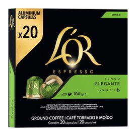 L'OR Lungo Elegant 6 Coffee Capsules Nespresso®* Compatible (20 Coffee Pods), Fruity, Intensity 6/11