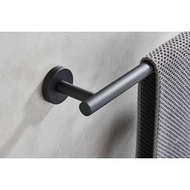 18Inch Bathroom Towel Bar, NSCMQSL Stainless Steel Towel Racks for Bathroom, Single Towel Rod for Bathroom Heavy Duty Wall Mounted Towel Rack Hanger(Matte Black)