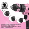 WORKPRO 12V Pink Cordless Drill Driver Set Electric Screwdriver Driver