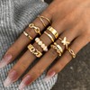 10 PCS Stackable Rings for Women Pearl Beaded Knuckle Rings