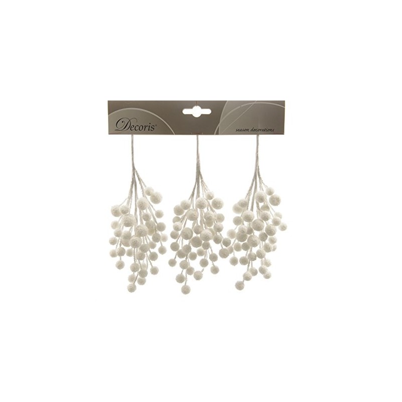 Artificial Berry Branches 15 cm x 3 Pieces Plastic Polystyrene