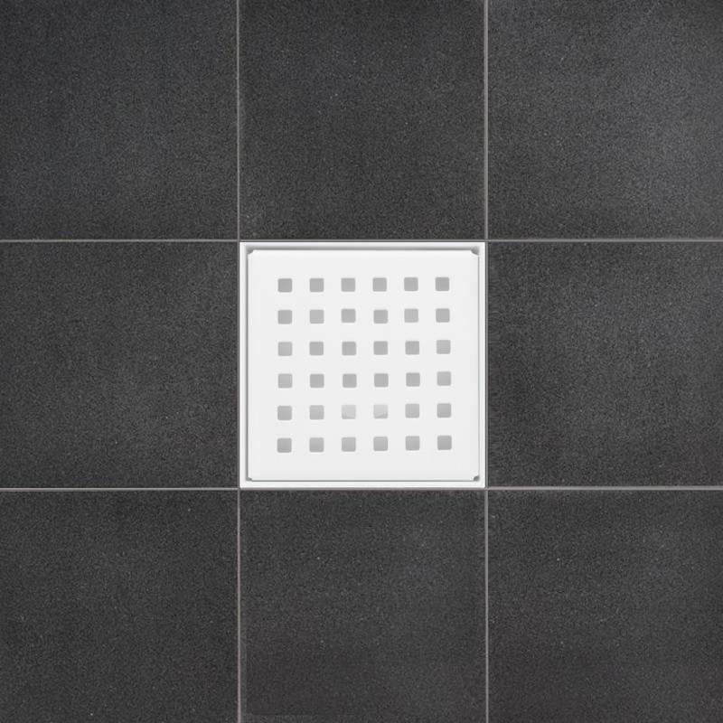 SereneDrains Matte White 4 Inch Stainless Steel 2 Inch Shower