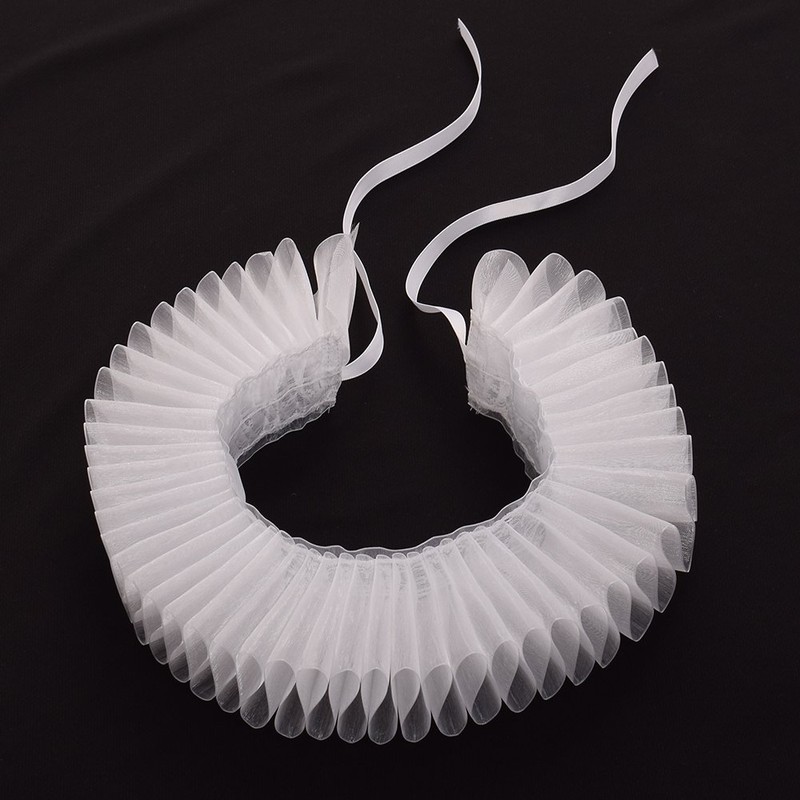 GRACEART Renaissance Elizabethan Ruffle Neck Collar, One size, White