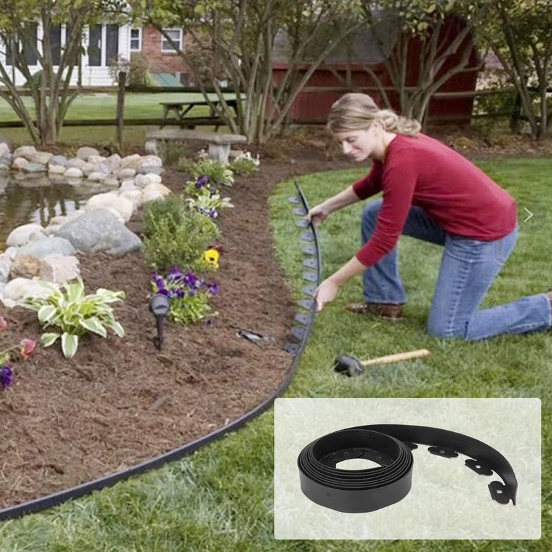 GOTOTOP Borde de Jardín de PE 5m con 15pcs Clavos