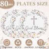Zopeal 80 Pcs 7 Inch Baptism Plates God Bless Baptism