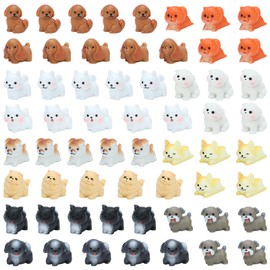 ONEST 60 Pieces Mini Dog Figurines Playset Hand Painted Tiny Dogs Realistic Detailed Plastic Puppy Figures Toys Small Dog Figurines for Kids Adults