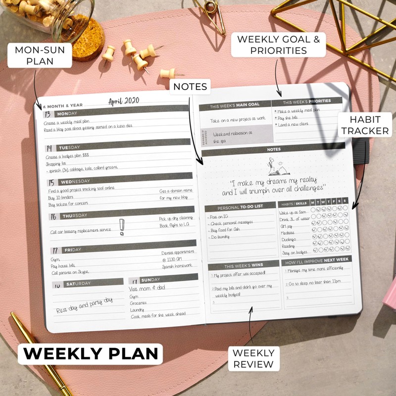 Clever Fox Planner – Undated Weekly & Monthly Planner for