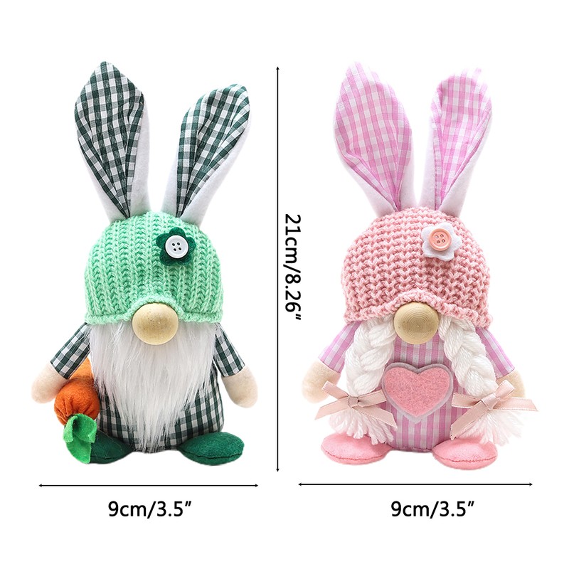 Easter Bunny Gnome Decoration Couple Doll Decor for Kids and