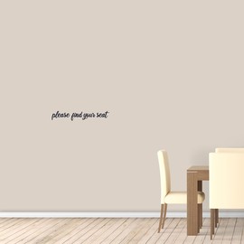 Please Find Your Seat Wedding Decal, Wedding Seating Sign Sticker for Venue, Reception, Party, Special Event | 18" Wide x 3" Tall | Navy | Pick Your Color & Sticker Size