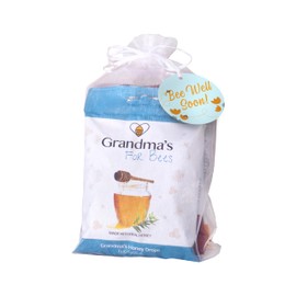 Grandma's For Bees | Old Fashioned Honey Drops – Get Well Soon Gift Pack | 4 Flavours: Mint, Lemon, Eucalyptus, Echinacea | 4 x 80g Bags