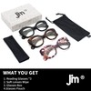 JM Lesebrille Damen mit Federscharnier, Katzenauge Blaulichtfilter Brille Frauen 3