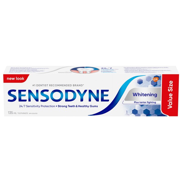 Sensodyne Whitening & Tartar toothpaste, Strengthens Protects and Whitens Sensitive