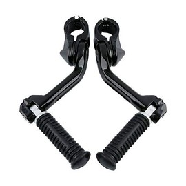 TCMT Universal 1 1/4" Highway Small Footpegs Long Angled Mount Fit For Harley Touring Road King Street Glide Road Glide Electra Glide Softail Sportster Dyna with 1.25" Engine Guards