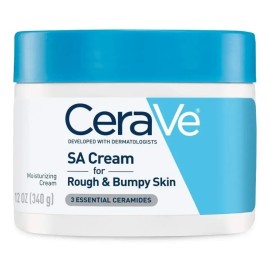 Crema exfoliante,hidratante para cuerpo CeraVe SA Cream for Rough & Bumpy Skin en pote 340g 12 oz es una crema que exfolia suavemente para ayudar a su
