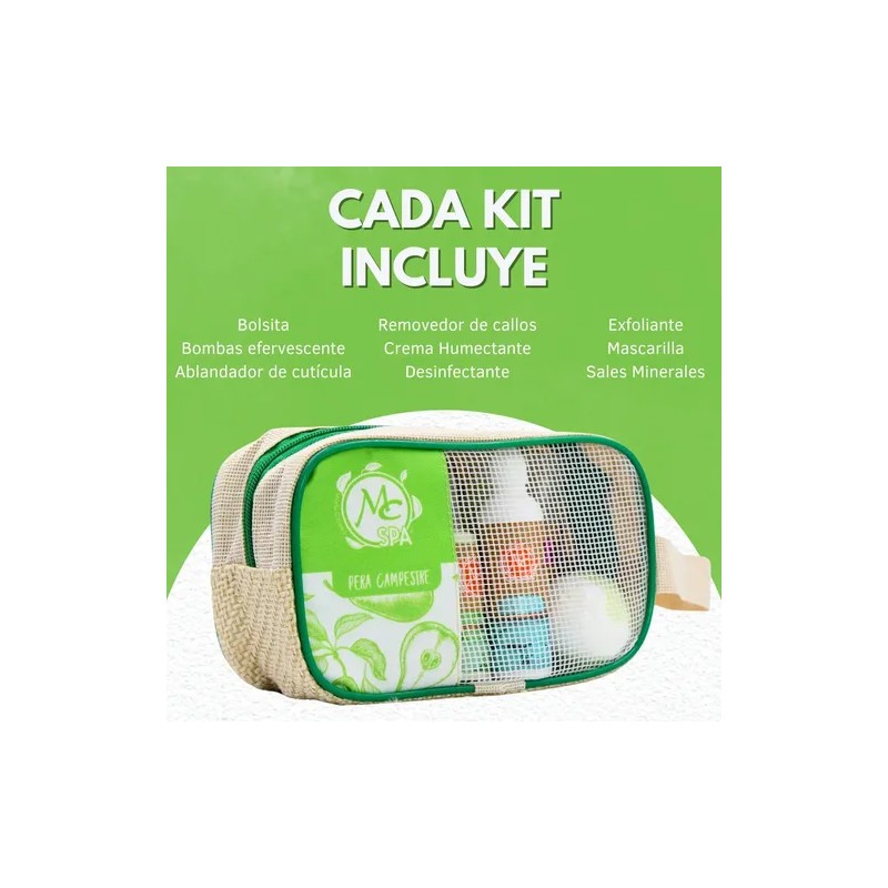Kit Spa. Humectantes, Exfoliante, Pedicure. 9pzs. Mc Spa.