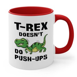 Fitness Two Tone Red Edition - T-Rex Push-ups - Gym Weighlifting Vegetarian Bodycuilder Workout Cardio Coach Trainer