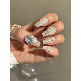 Summer Nail Aurora Pearl Tights  - L-Oval / 여름네일 오로라 펄 타이드  - L-오벌