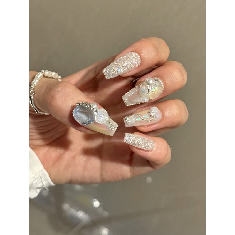 Summer Nail Aurora Pearl Tights - L-Oval / 여름네일 오로라