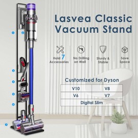 Lasvea Vacuum Stand Compatible with Dyson V15 V11 V10 V8 V7 V6 with Wheels,Heavy Base Metal Bracket Holder, Storage Bracket Stand for Dyson Cordless Vacuum Cleaners & Accessories & Attachments