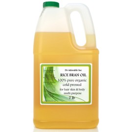 DR.ADORABLE 7 LB / 1 Gallon Premium Rice Bran Oil Pure Organic Cold Pressed Multi Purpose