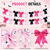 2 Strings Halloween Bow Garland 9.8Ft Pink Black Fabric Bow