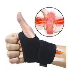 PintoMed - Wrist Support - Lightweight and Breathable Neoprene Support - One Size Fits Left or Right Hand - Black