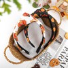 YanJie Thanksgiving Headbands - Wide Knot Turkey & Pumpkin Hair