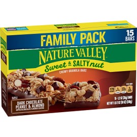 Nature Valley Sweet and Salty Nut Bars, Dark Chocolate Peanut Almond, 15 ct