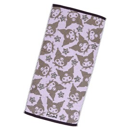 Sanrio 801186 Kuromi Face Towel, Antibacterial, Odor-Resistant, Black