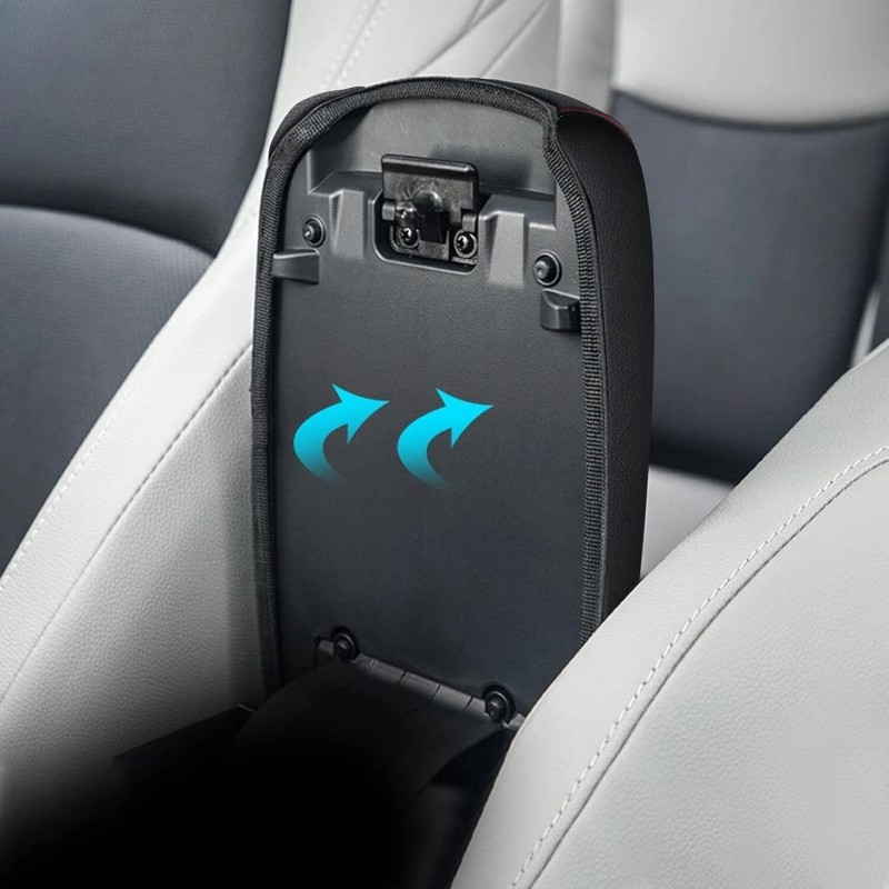 MIT Car Central Storage Lid Armrest Cover Faux Leather Pad
