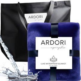 Waterproof Blanket King Size (Indigo, 82x82") Absorbent, Leakproof Fleece Protector for Bed, Couch - Water Proof and Stain Resistant, Plush Throw Blankets, Moisture Repellant Top Cover, Sherpa Throws