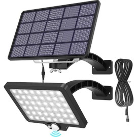 JACKYLED Solar Flood Lights Outdoor Security Light IP65 Waterproof Motion Sensor Dusk to Dawn Solar Light 180 Degree Adjustable Angle Floodlight for Shed,Barn,Ceiling Porch,Doorway,Yard