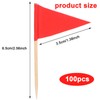 Qianyu 100 Pcs Solid Toothpick Flags Small Mini Plain Red