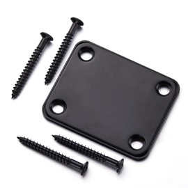 RuiJOTWAT Electric Guitar String Roller Holder, Boat-Shaped Audio Cable Jack Hole Plate And Neck Plate Reinforcement Plate With Mounting Screws Black