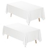 Fixwal White Tablecloth Rectangle 60 x 102 Inch, 2 Pack