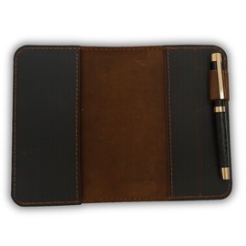 PavinCrafter Handmade Leather A6 Notebook Cover Compatible for Leuchtturm 3.6 x 5.9 in, Refillable Travel Journal Case for Men & Women, Compatible with Moleskine Hobonichi Pocket Planner (Dark Brown)